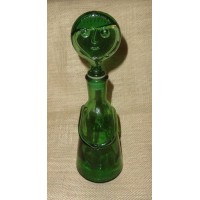 Vintage GREEN GLASS Lady Shape FIGURAL BOTTLE Decor Accent   153137197808